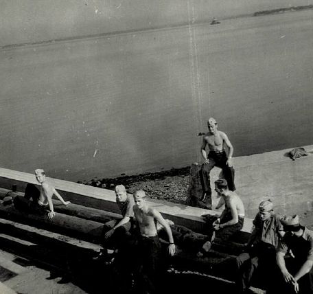 Shirtless by Dock